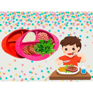 kit 10 Prato Infantil Com DIVISORIAS Plástico baby Multiuso Criança Alimento Bebé