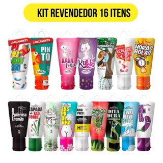 Kit 16 Gel Excitante Masculino e Feminino Linha Brasileirinhos Hot Flowers
