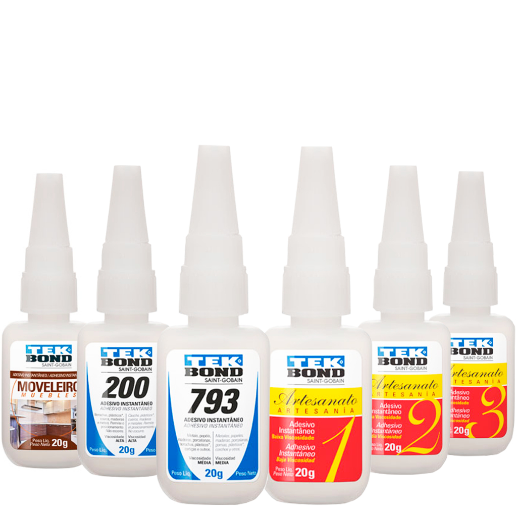 Adesivo Cola Instantâneo 20g Tek Bond Bico Antientupimento Alta Durabilidade Multiuso Artesanato - Stationery