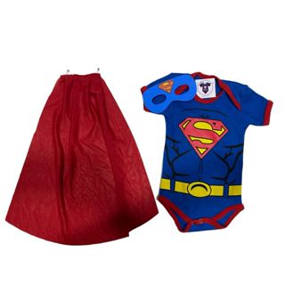 Body Bebe-Menino  Superman+ Máscara +Capa- SUPER HEROIS - Mesversario Temático