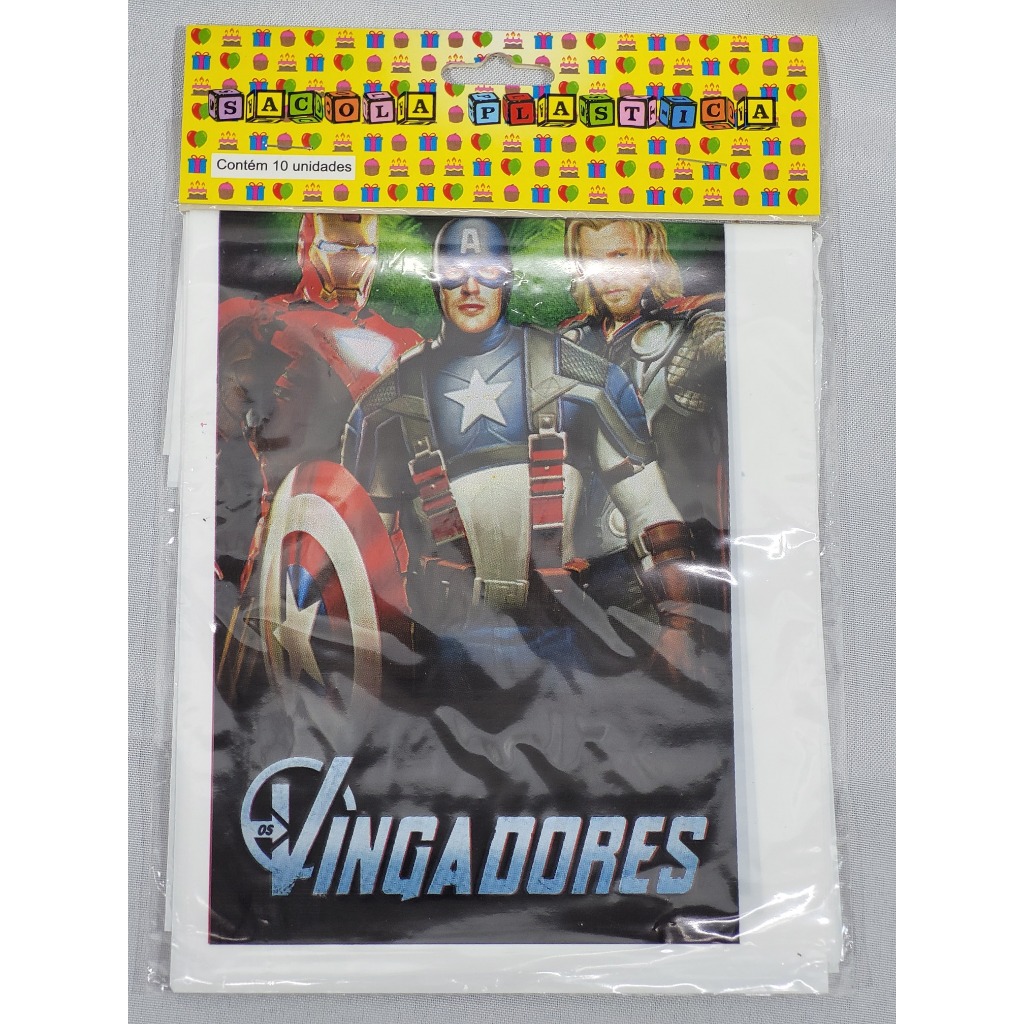 Sacolinha Plástica Surpresa Vingadores Festa Infantil Aniversário Lembrancinha Kit Doces Super Heróis
