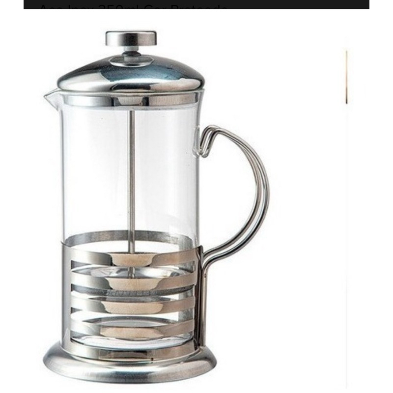 Cafeteira Prensa Francesa Cremeira Em Vidro E Aço Inox 350ml Cor Prateado em Oferta na Shopee