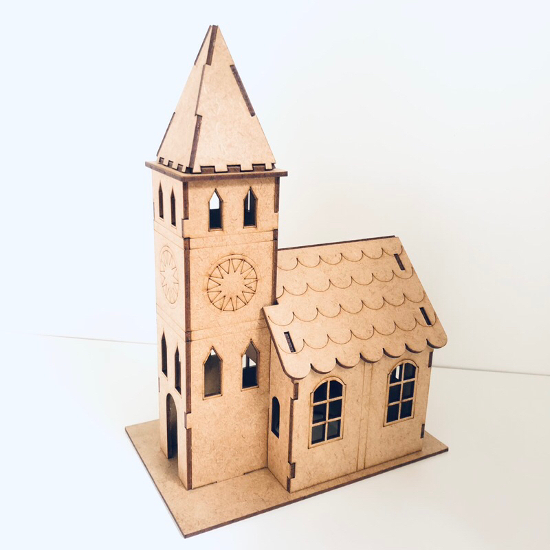 Mini Igreja 25cm Decoração Mdf