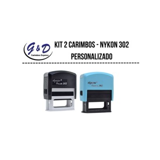 Kit 2 Carimbos 14x38mm - PERSONALIZADOS em Oferta na Shopee