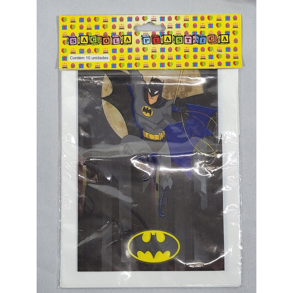 Sacolinha Plástica Surpresa Batman Festa Infantil Aniversário Lembrancinha Kit Doces Super Herói