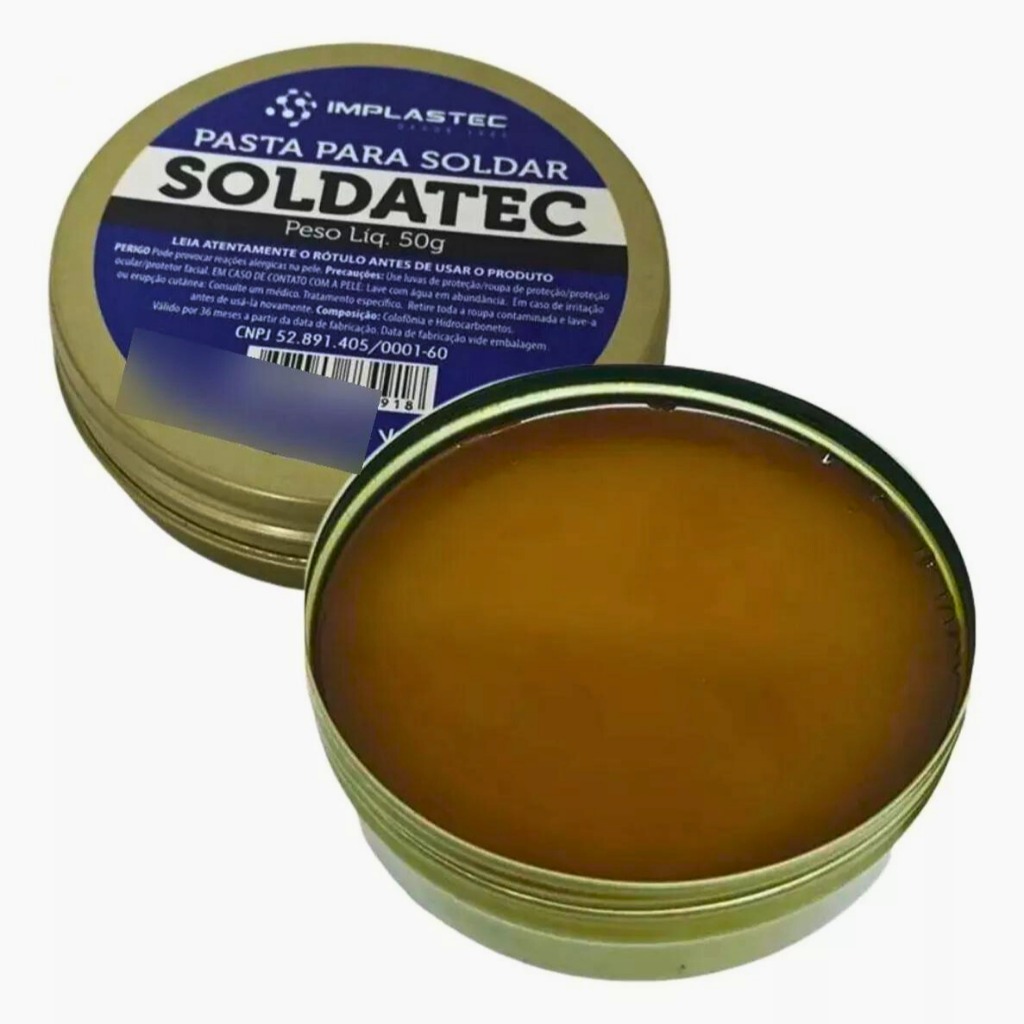 2 Unidades Pasta De Solda Fluxo Pastoso Soldatec 50g Implastec