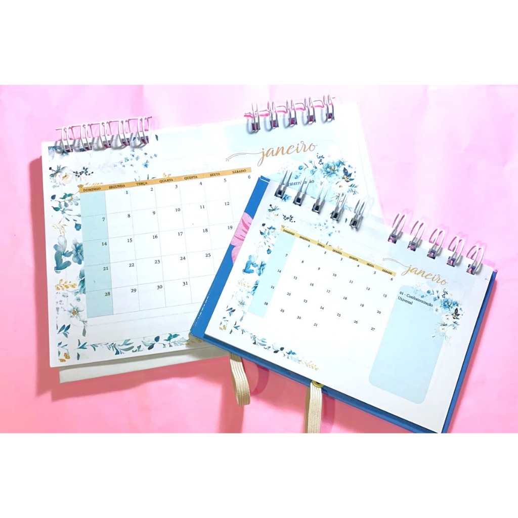 Calendário 2026 de mesa capa dura tamanho A6 e A5 em Oferta na Shopee