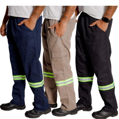 Kit 18 Calça Brim Refletivo Uniforme Mecânico/pedreiro 38
