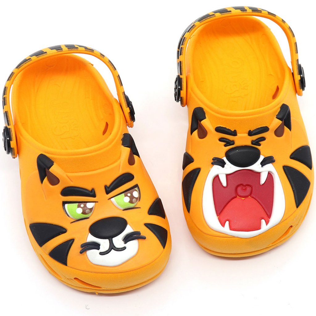 Sandália Babuche Papete Chinelo Infantil Menino Confortável Leve Macio Divertido Tigre Laranja em Oferta na Shopee