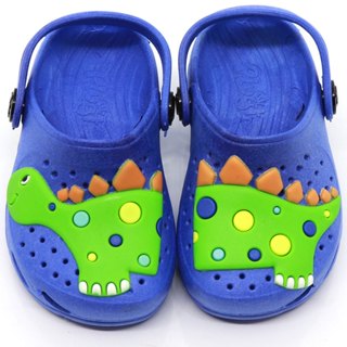 Sandália Babuche Papete Chinelo Infantil Menino Dinossauro Azul Verde Laranja