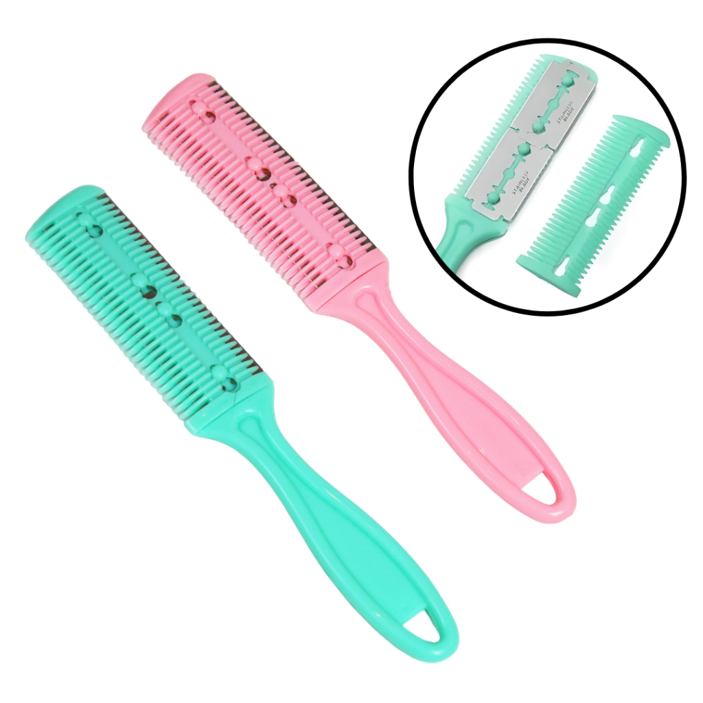 PENTE NAVALHA APARADOR E ACABAMENTO COM 2 LÂMINAS em Oferta na Shopee