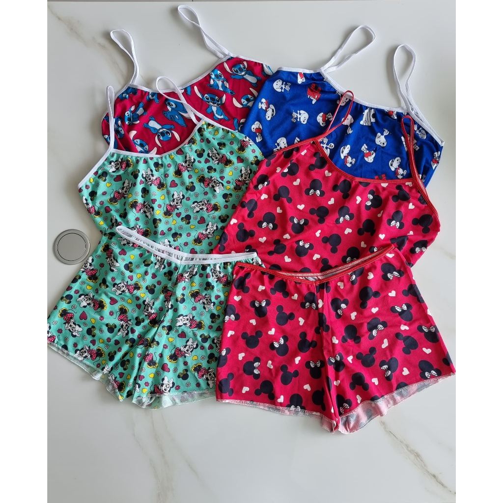 kit com 5 Pijama Short Doll Baby Dool de Dormir — imagem 2 de 2
