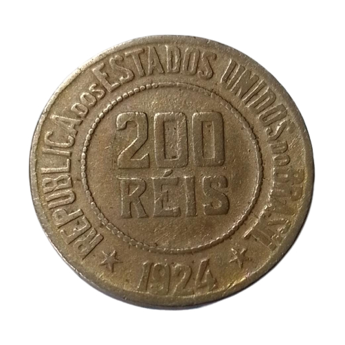 MOEDA BRASIL 200 REIS 1924 - S1596