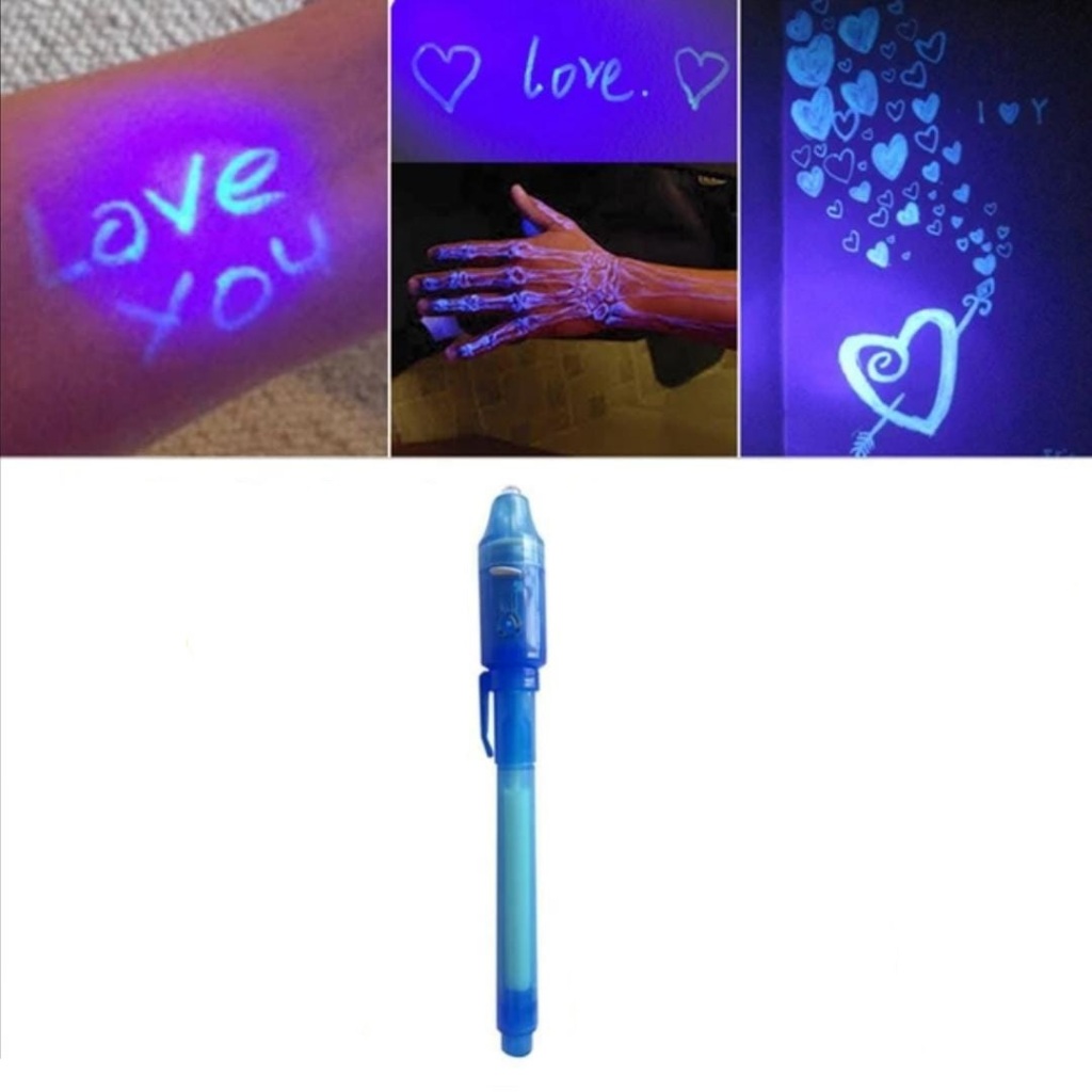 2 Caneta De Tinta Invisivel Retroiluminação Led Caneta Marca