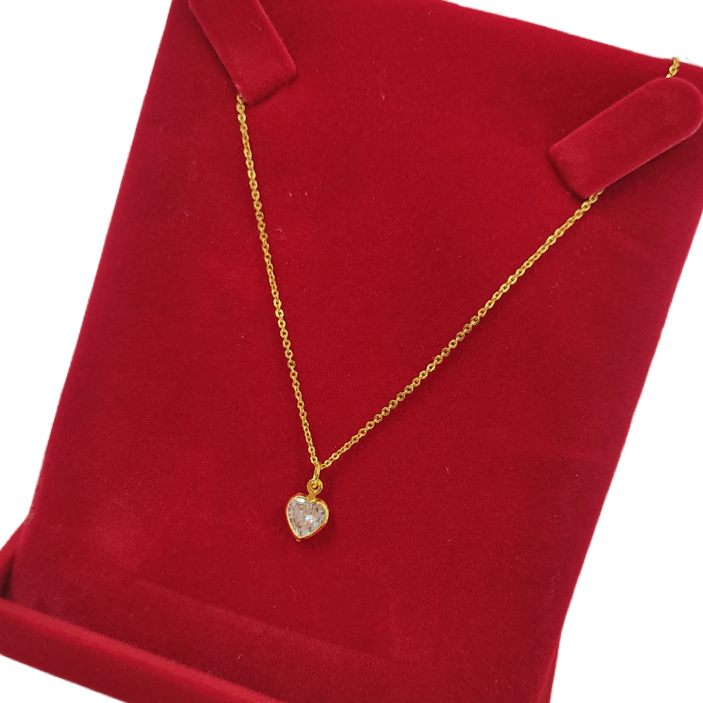 Cordão Feminino com Ponto de Luz Coração Feito em Moeda Antiga