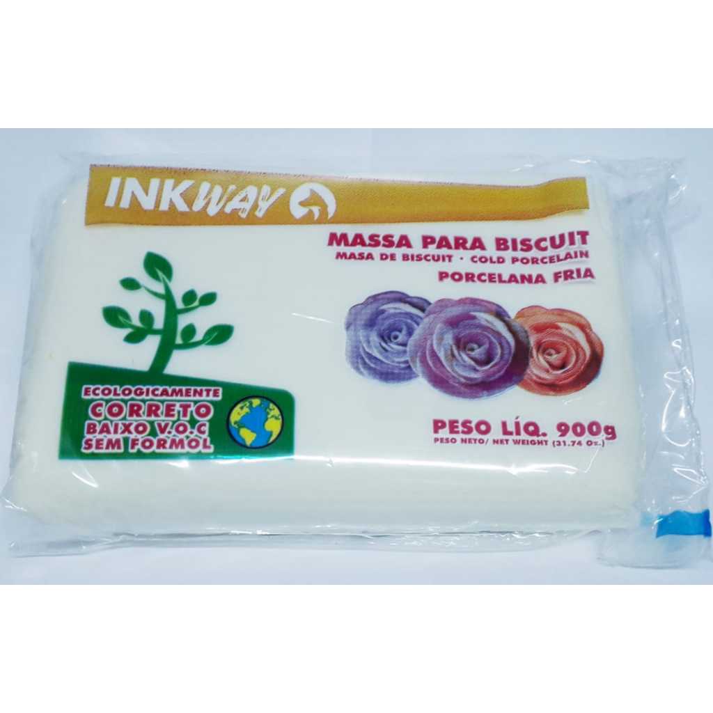 Massa para Biscuit Branca 900g InkWay