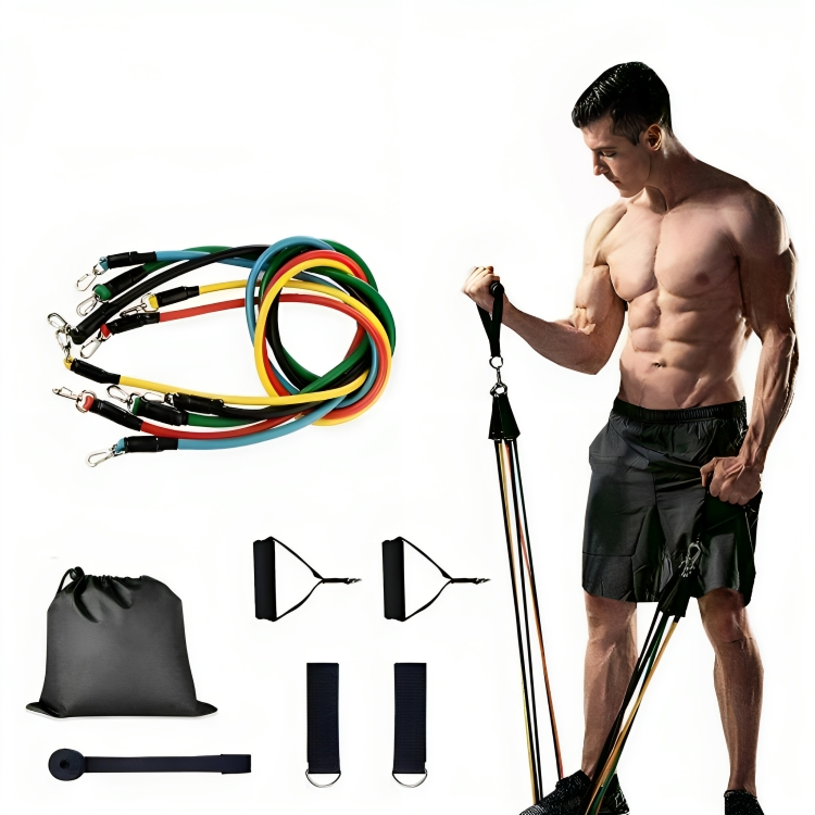 Kit 11 Peças Elástico Para Exercício De Resistência Academia Em Casa Top