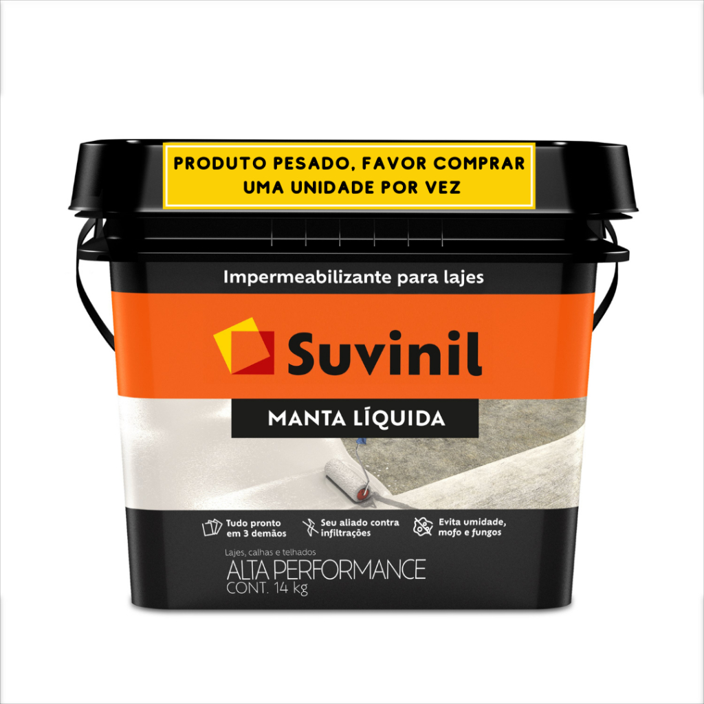 Manta Líquida Emborrachada 14kg Impermeabilizante Branca Lajes Telhados Suvinil