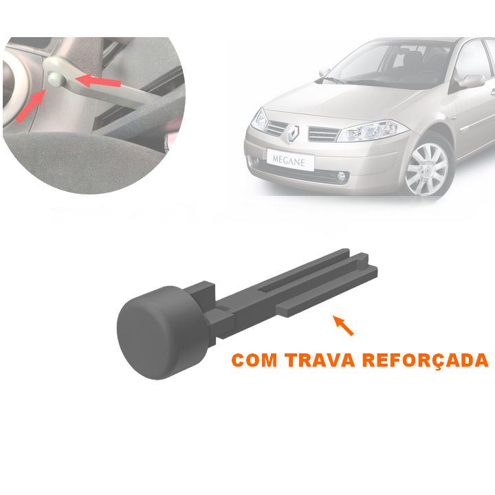Botão Alavanca Freio Mão Manche Renault Megane Sedan e GrandTour 2006 a 2012