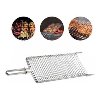 Grelha Culinaria Dupla Com Fecho Abaulada Churrasqueira Churrasco Dobravel Frango Peixe Carne Linguica em Oferta na Shopee