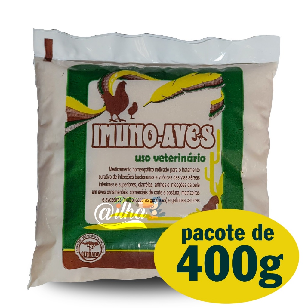 Imuno-aves para tratamento de Infecções Em Aves (400g) em Oferta na Shopee