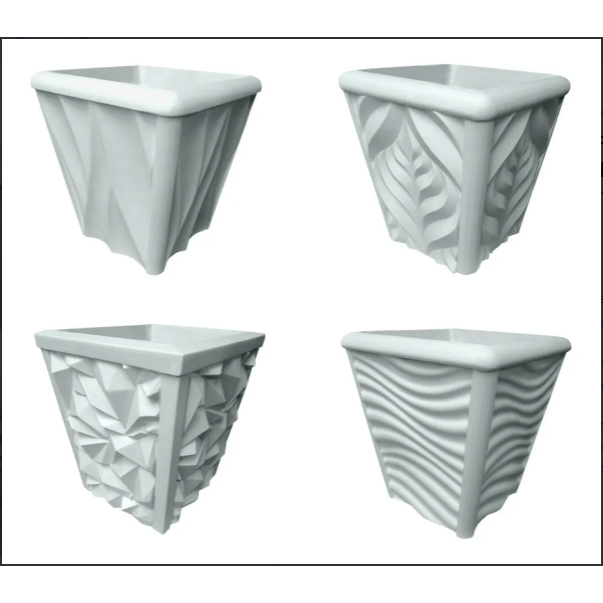 4 Fôrma 3d Molde para Vaso 25x22x15 Abs 1,5mm Molde Para Gesso/cimento