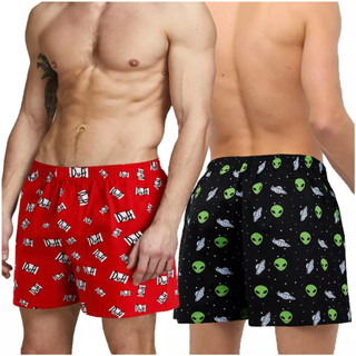 Kit 2 Cueca Samba Canção Short de Dormir Masculino Pijama Masculino Samba Canção Estampado