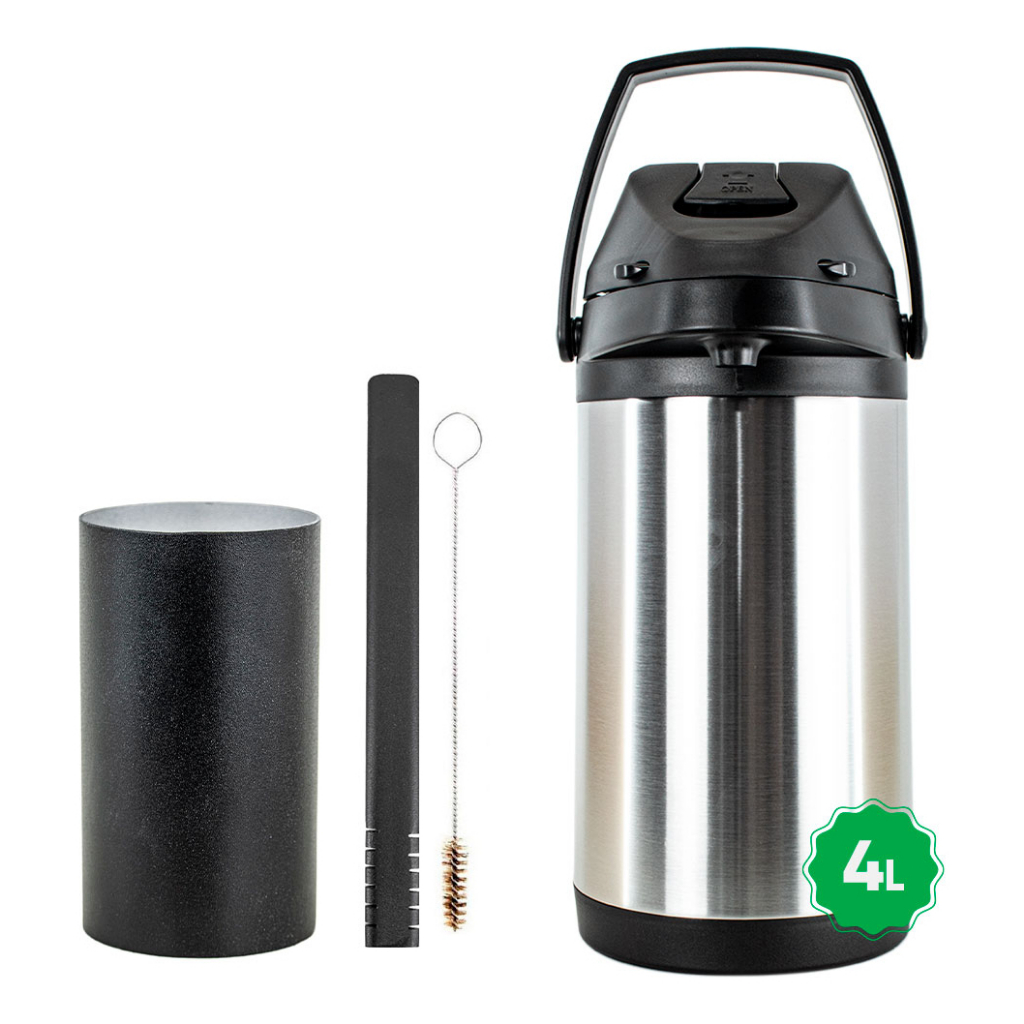 Kit Tereré Copo Bomba Garrafa Térmica 4l Inox Preto Modelos em Oferta na Shopee