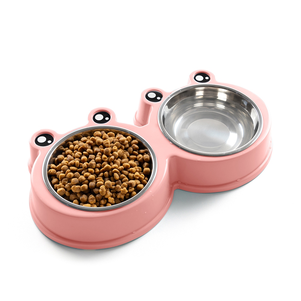 Comedouro E Bebedouro Pet Pote Duplo De Inox Para Cachorros E Gatos - Pets