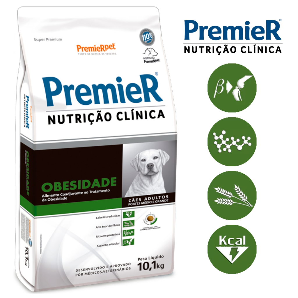 Ração Premier Nutrição Clínica Obesidade para Cães Adultos Médio e Grande Porte - 10,1Kg