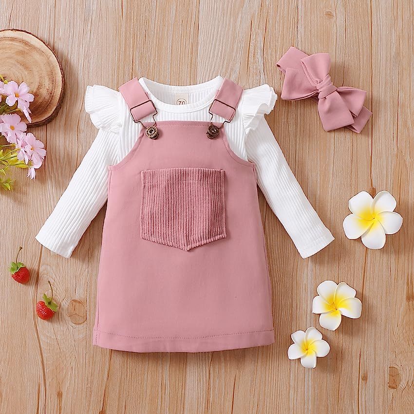 Jardineira Menina - Conjunto Infantil Menina Estilo Blogueirinha 3 peças Roupa de Menina -...
