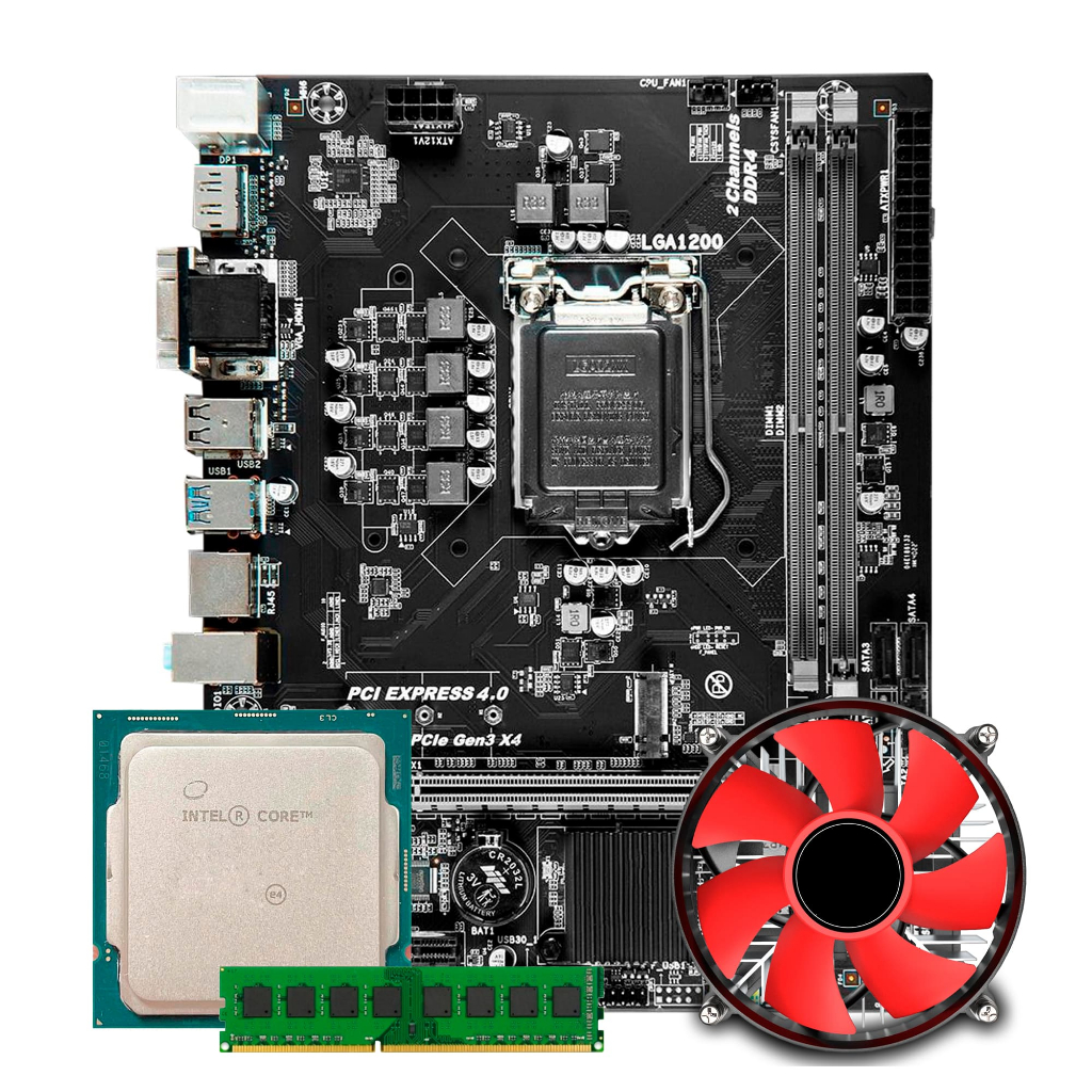 Placa Mãe Storm-z H510 / Processador I3 10100f / Cooler / Ram 8GB / VGA GT210