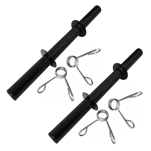 02 BARRAS OCAS DE 40 CM PARA ANILHAS HALTERES MUSCULAÇÃO PESO EXERCICIO COM PRESILHAS PAR