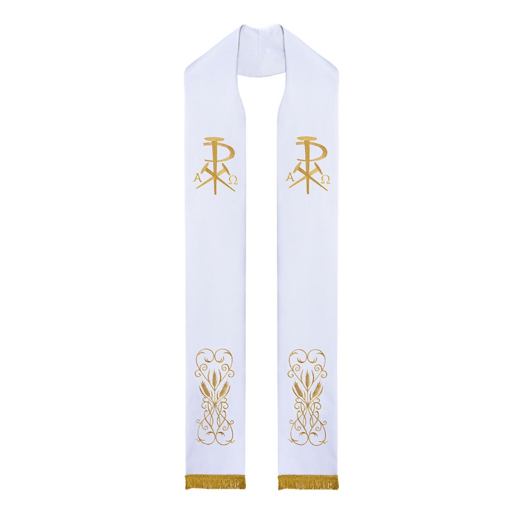 Estola Sacerdotal Bordada Px Em Tecido Oxford Padre Igreja