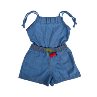Macaquinho Jeans Feminino Moda Infantil Look Blogueirinha Jardineira Shorts Menina em Oferta na Shopee