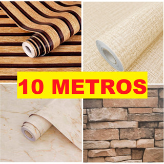 Papel De Parede Adesivo Lavável Várias Estampas 10 Metros