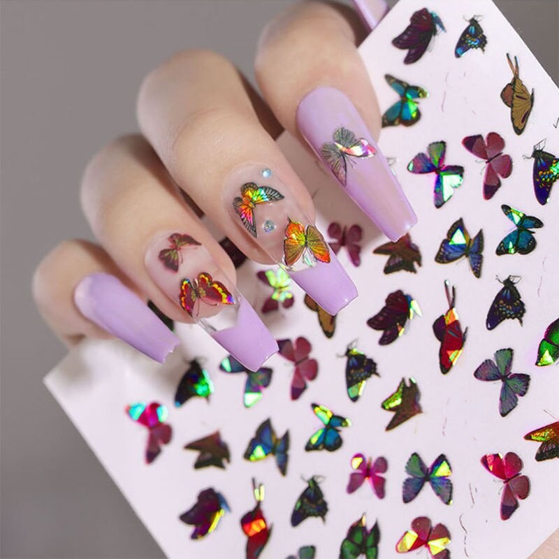 Adesivo De Unhas Com Padrões De Borboleta Para Decoração Super Promoção