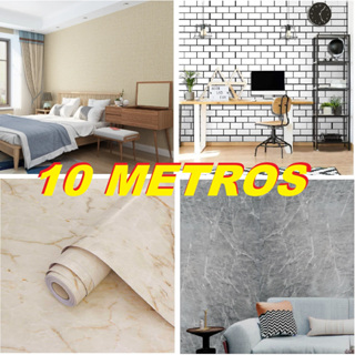 10 Metros Papel De Parede Vários Modelos Adesivo Lavável Um Luxo em Oferta na Shopee