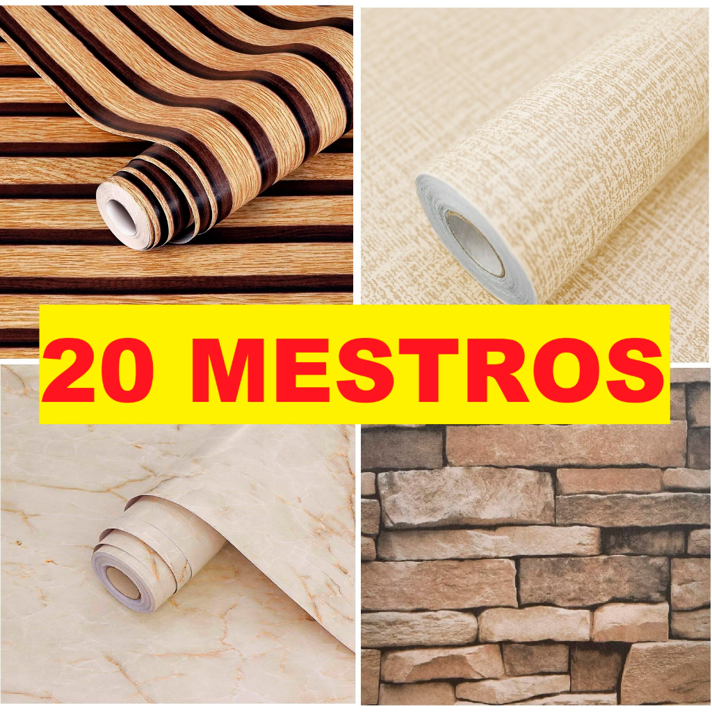 20 Metros Papel De Parede Adesivo Lavável Diversos Modelos em Oferta na Shopee