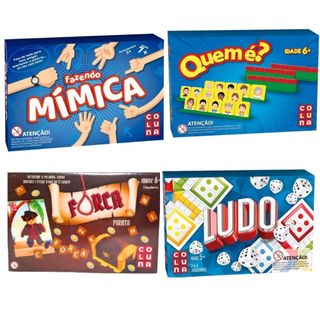 KIT 4 JOGOS - Fazendo Mimica + Quem é (Estilo cara a cara) + Ludo + Forca- Diversão em Oferta na Shopee