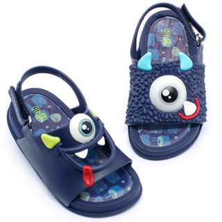 Sandália Papete Infantil Plugt Menino Monstros Azul Marinho em Oferta na Shopee