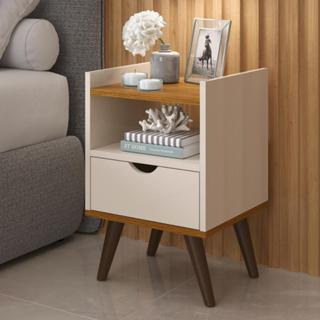 Mesa De Cabeceira Alice Retrô Com 1 Gaveta e Nicho Varias Cores em Oferta na Shopee