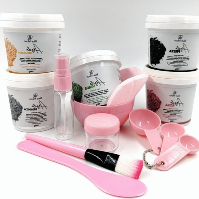 Kit 2-1 Argila Blue Moon  + 1 KIt Com 9 Peças Conjunto de pincéis para máscara facial em Oferta na Shopee