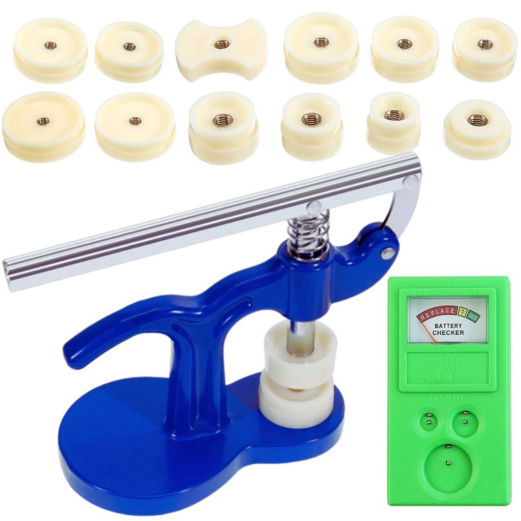 Kit Premium Ferramentas para Relógios com Prensa e Medidor de Bateria Profissional