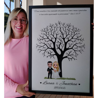 QUADRO ASSINATURA CASAMENTO ÁRVORE DAS DIGITAIS