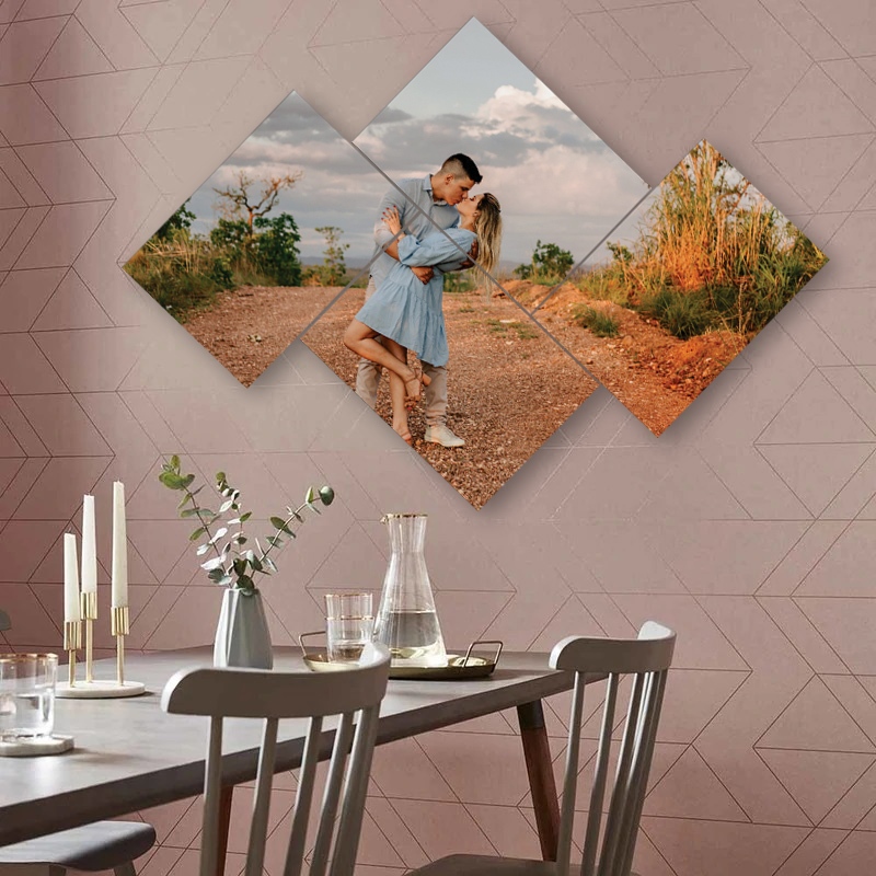Quadro placa decorativo personalizado com sua foto,, porta retrato de parede mosaico, foto pessoal, família, namorado quadro sala