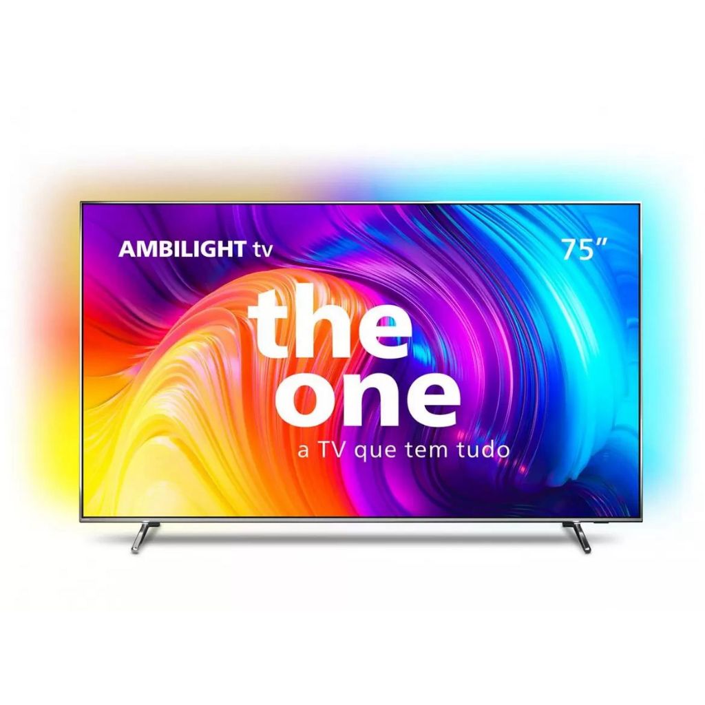 Smart TV 75" 4K UHD D-LED Philips 8807 The One ~ IPS 120Hz Android Google Assistente Wi-Fi 4 HDMI