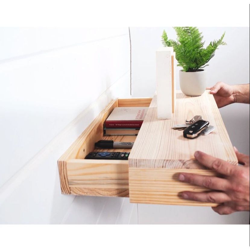 prateleira com gaveta escondida em Oferta na Shopee