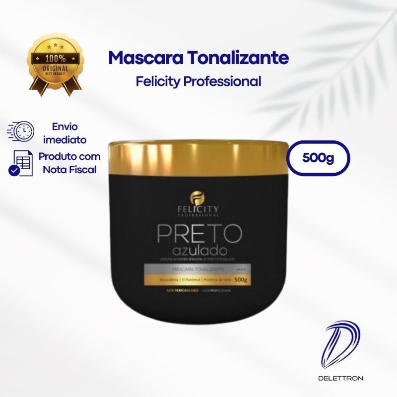 Mascara Tonalizante Preto Azulado Felicity Professional 500Gr