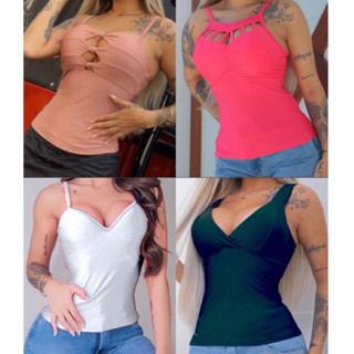 blusa de alça regata malha suplex poliamida